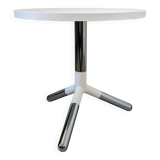 Table d’appoint Matéria blanche design contemporain métal chromé