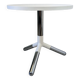 Matéria white side table, contemporary design, chrome-plated metal