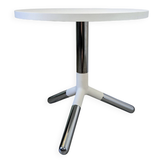 Table d’appoint Matéria blanche design contemporain métal chromé