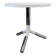 Matéria white side table, contemporary design, chrome-plated metal
