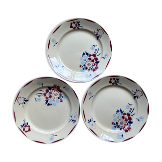 Set of 3 plate Luneville model Evreux
