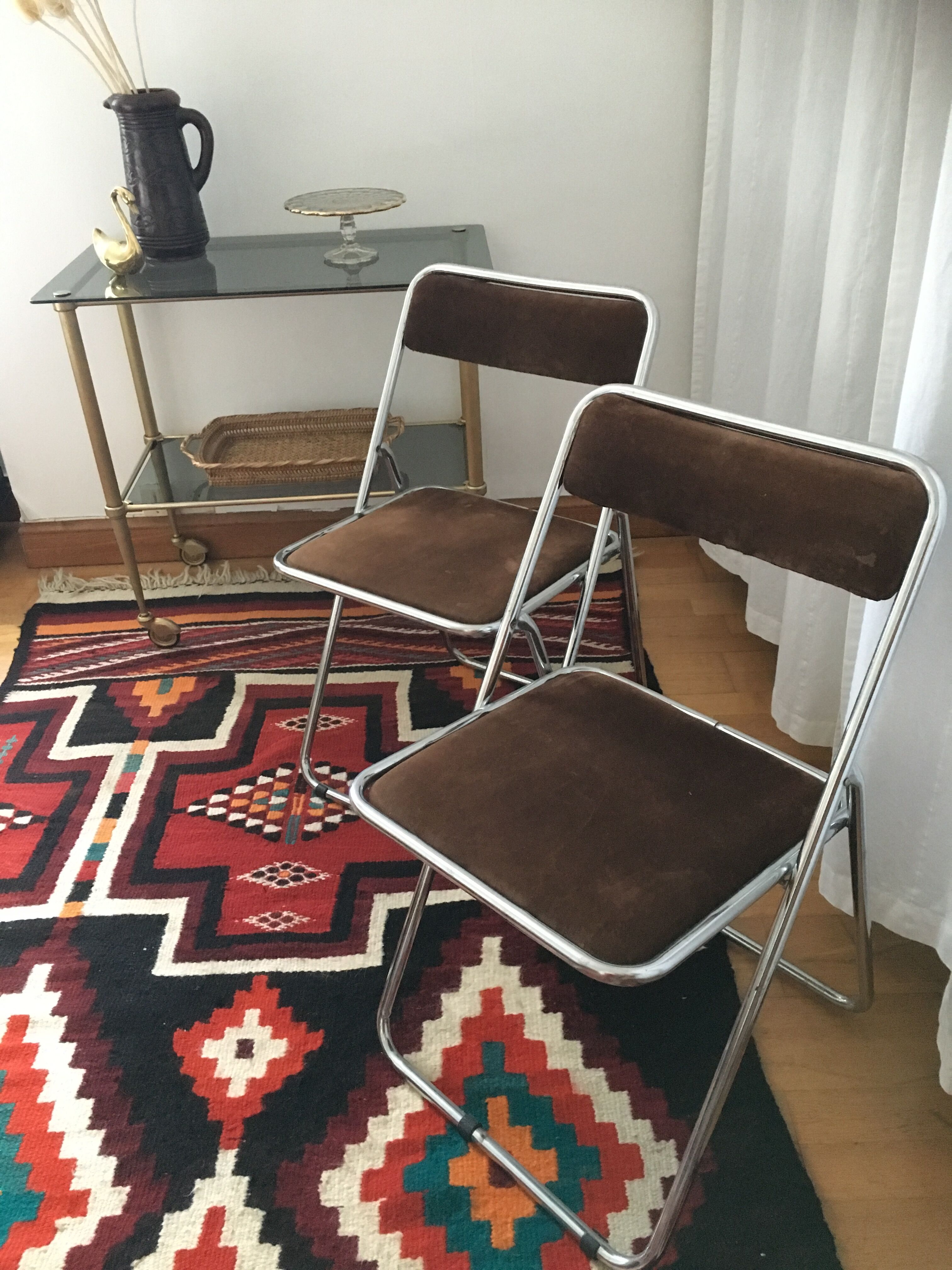 Lot de 4 chaises pliantes en velours