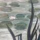 Painting on plywood "water lilies"