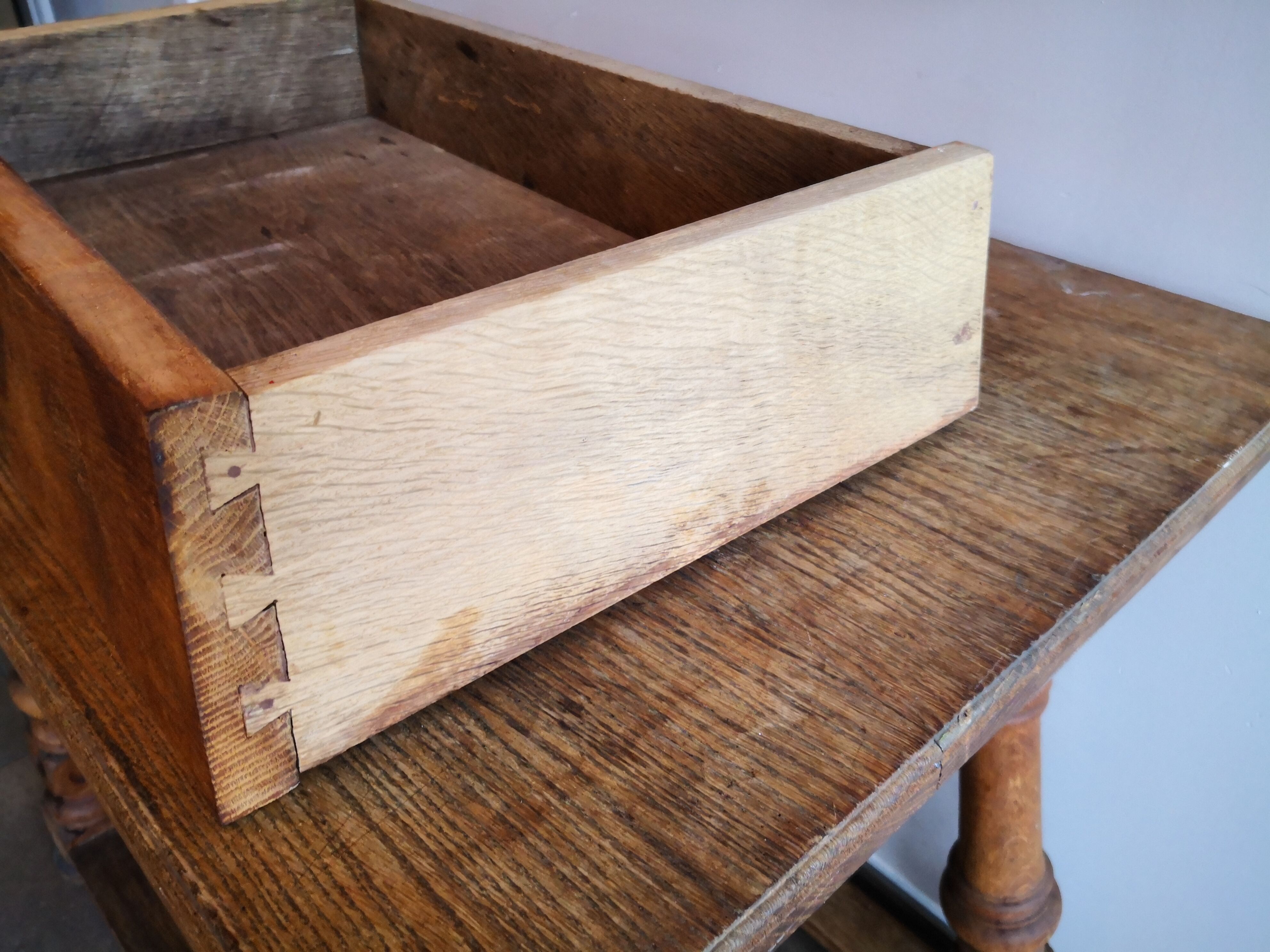 Old country desk feet turned