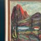 Original Mid Century Swedish Oil On Canvas – “Hut Between Hills” By B. Elvsfedt – 1962 – Vintage & Framed – 83 × 70 Cm (32.7" × 27.6")