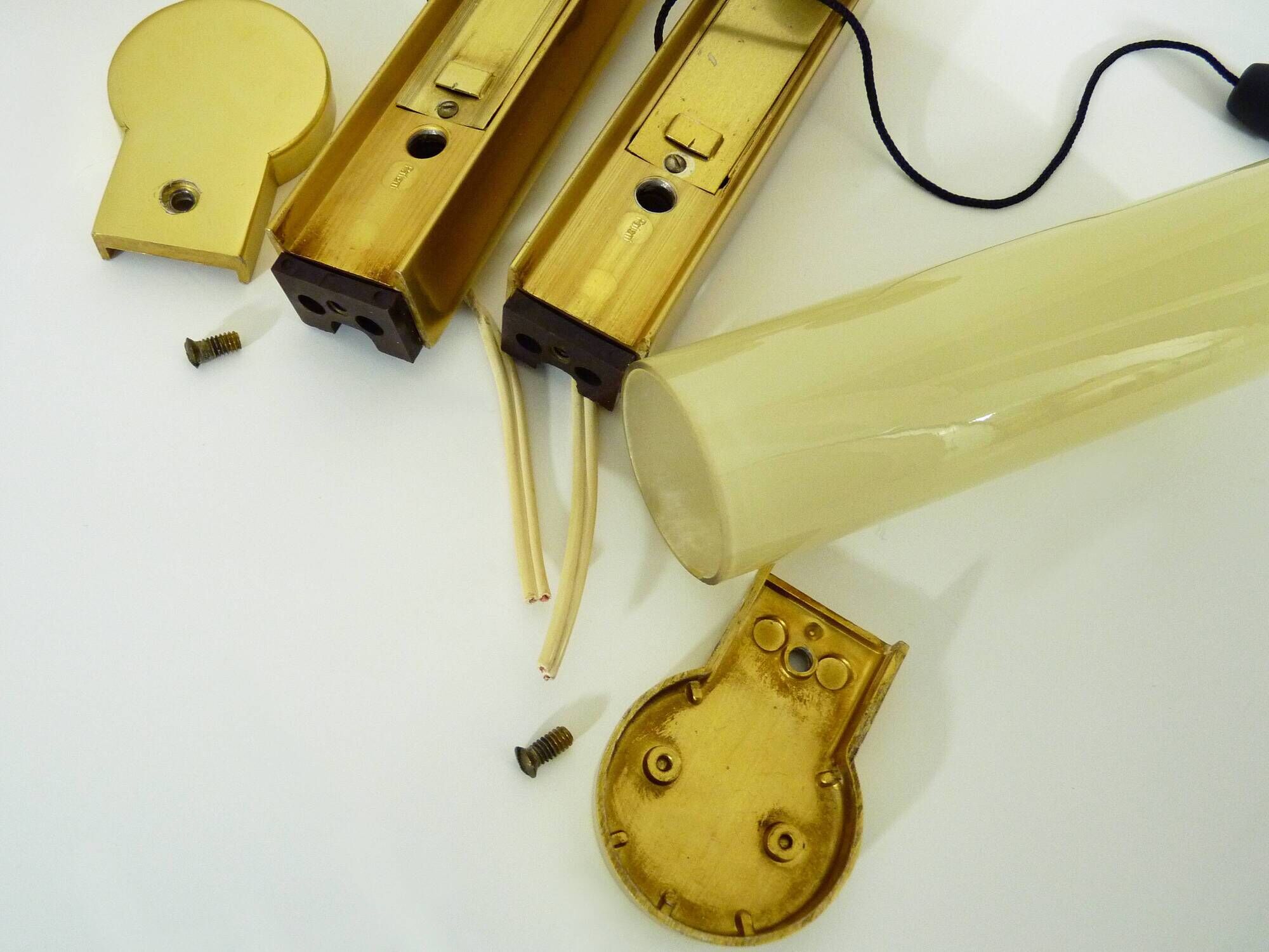 Pair of vintage erco 921 patent zippered wall light germany. year 70