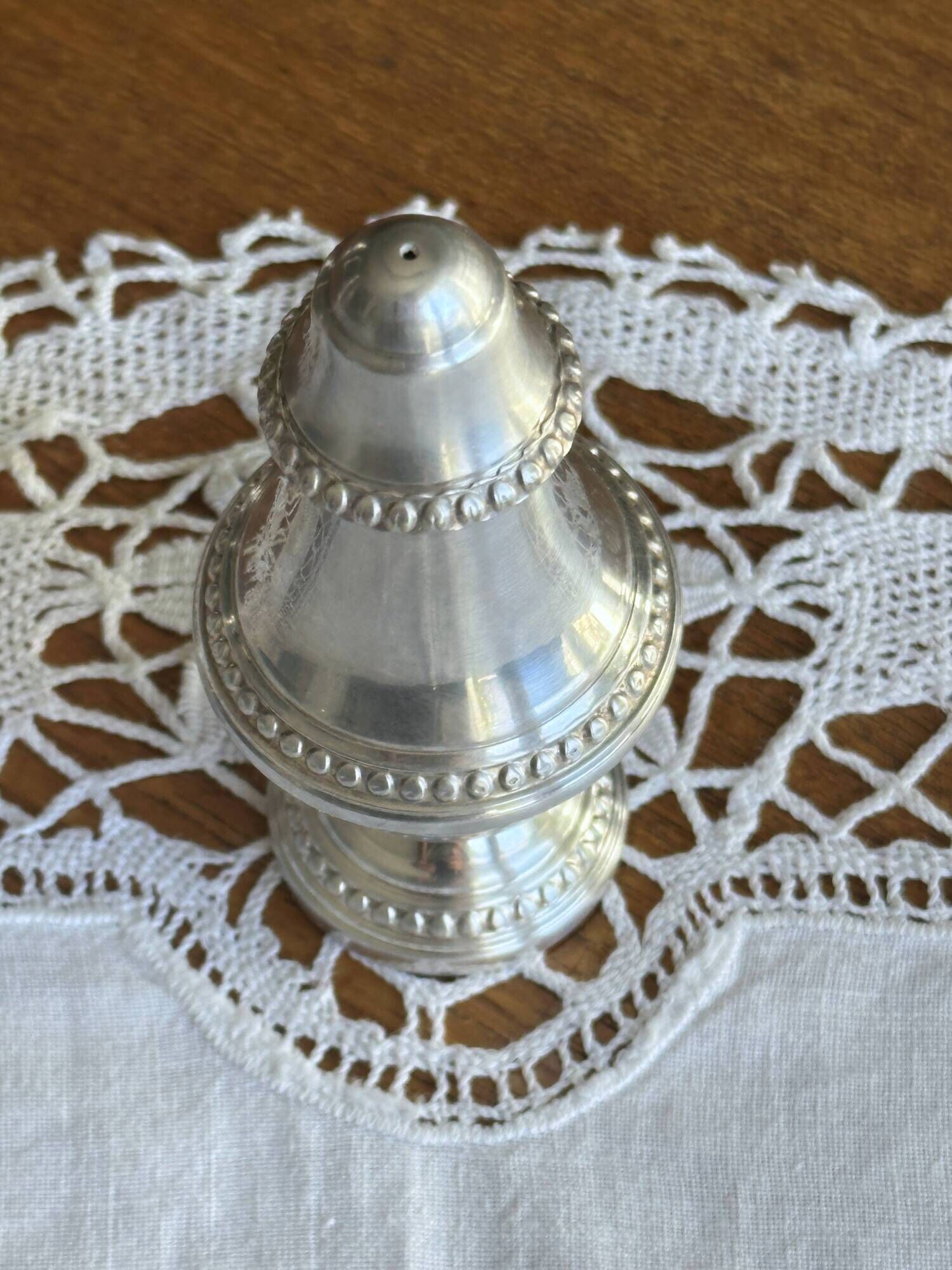 Silver-plated table salt cellar model Pearls
