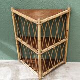 Rattan corner shelf