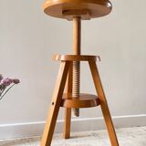 Vintage Solid Beech Screw Stool