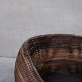 Mid-Century Italian Reed Lounge Chair