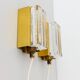 Set of 2 Vitrika Atlantic Wall Lamps in Clear Glass with Brass-Gold Frames