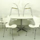 Set of 6 Arne Jacobsen 3207 Armchairs and Dining Table A826 by  Arne Jacobsen for Fritz Hansen