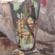Painting bouquet of flowers years 30 40 signed Pierre Roig oil