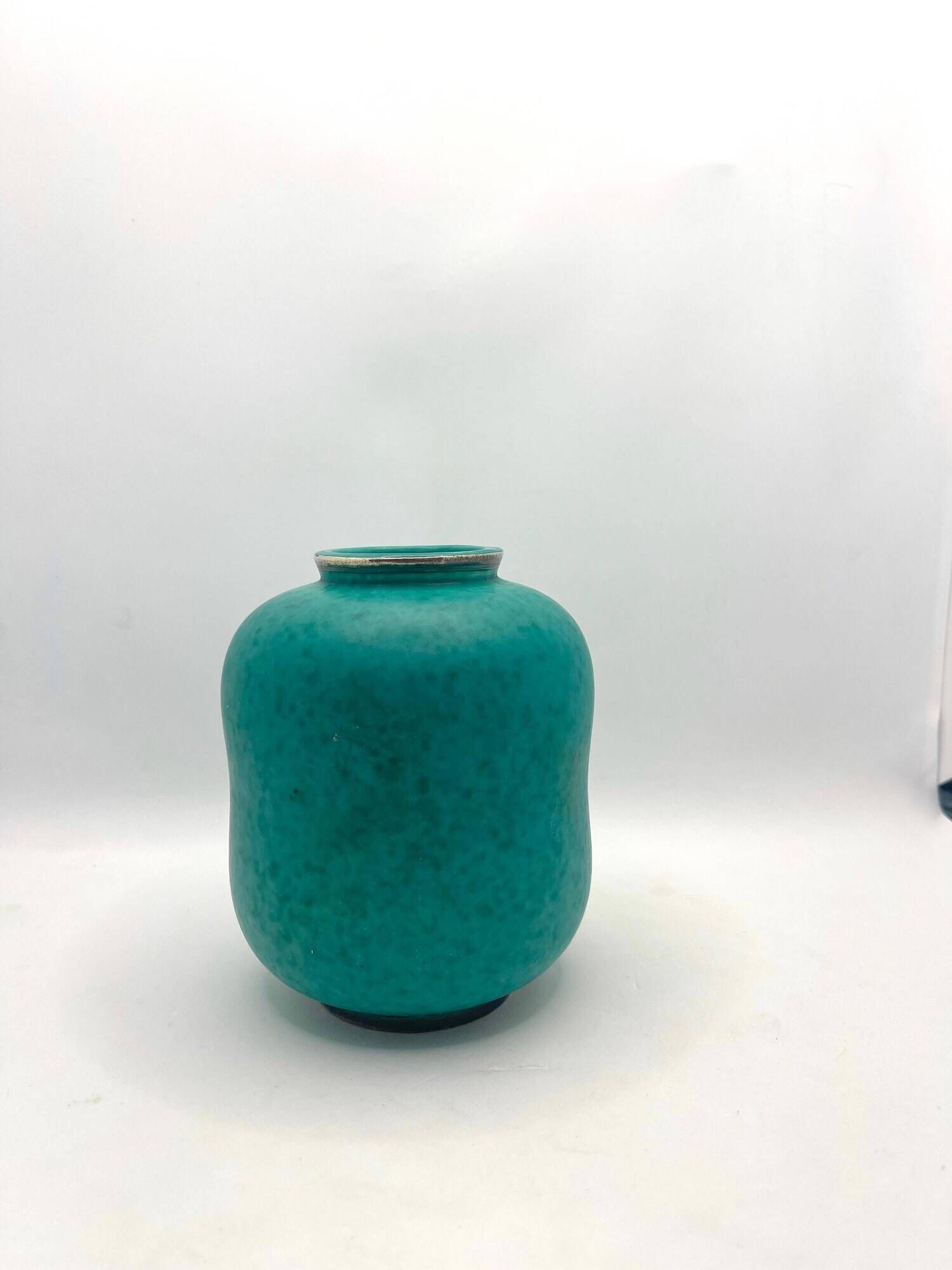 Gustavsberg vase Sweden signed Wilhelm Kage "Argenta", 1950
