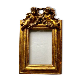 Golden photo frame little angels