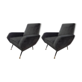 Pair of Grey Velvet Chair