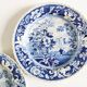 Five 19th century Calais earthenware plates with a romantic gallant couple decor