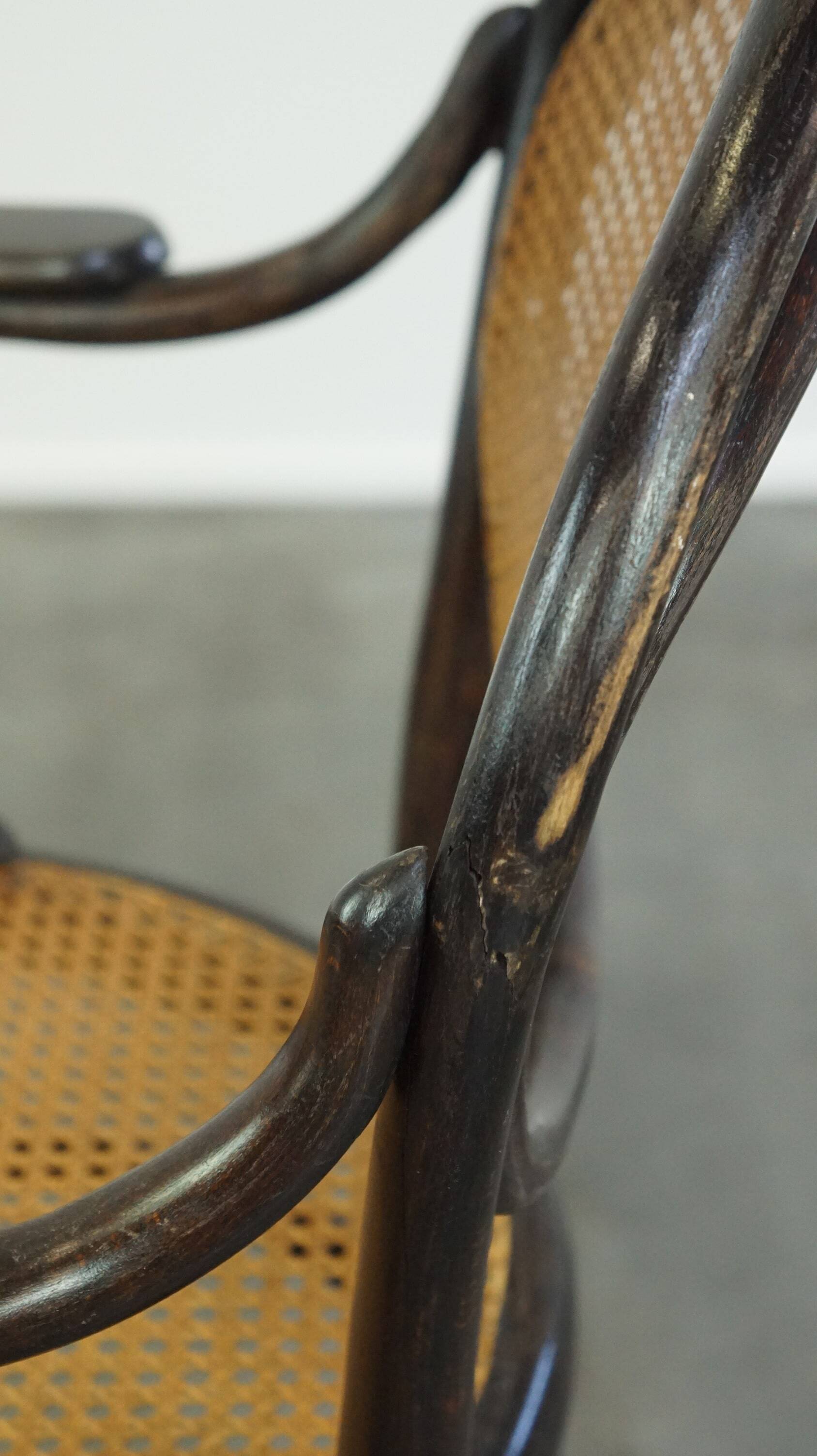 Very charming, elegant, vintage bentwood design bistro chair with comfortable armrests