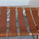 Hocker / Puff Leder & Holz années 1970