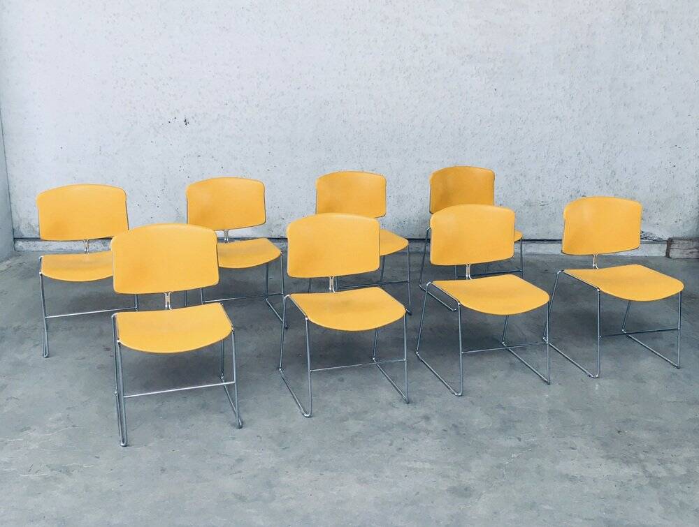 Max Stacker Conference & Office Chairs by Steelcase Strafor, 1980s, Set of 8