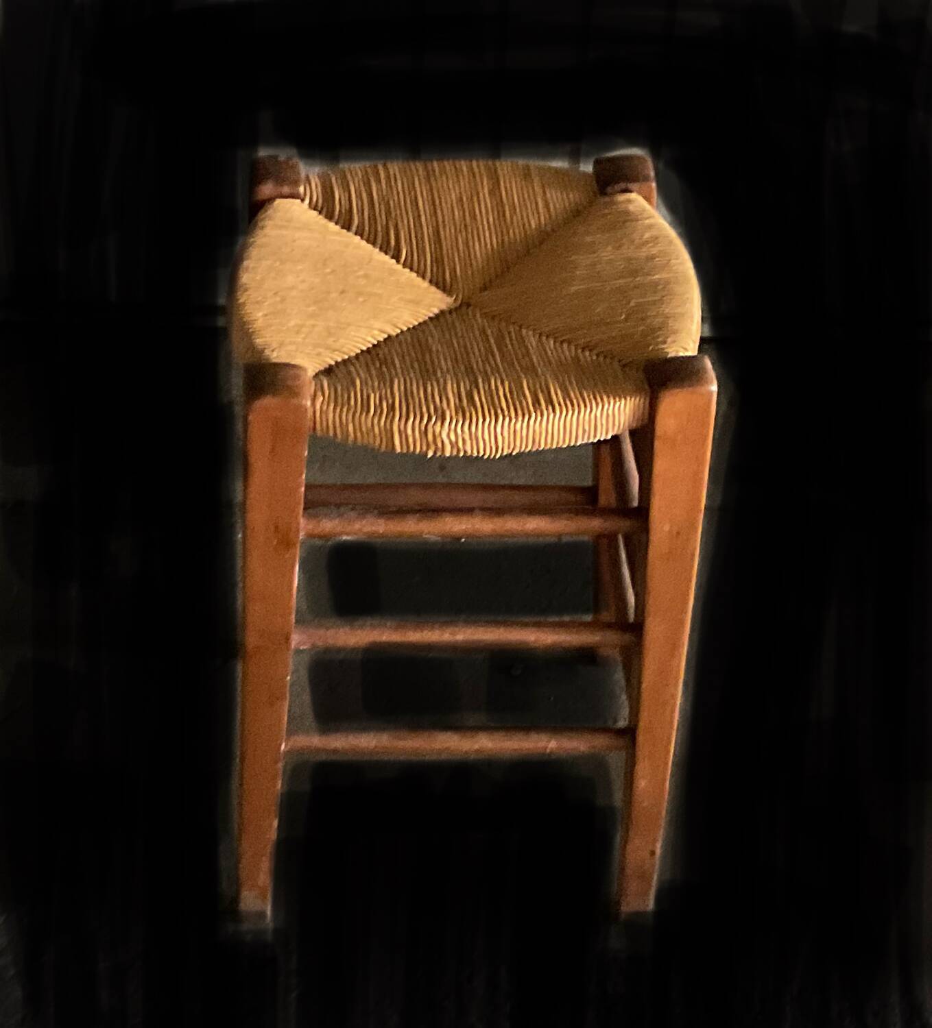 Vintage wicker stool TBE