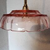 Vintage pink glass pendant light