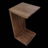 Table d'appoint, chevet contemporain en noyer massif