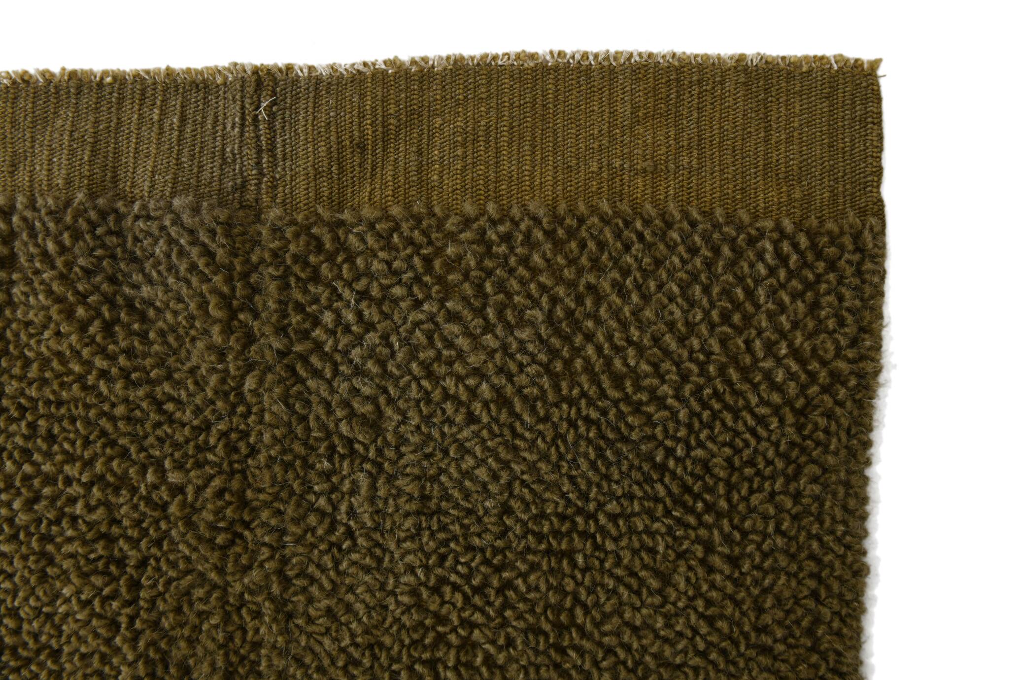 Large Handmade Army Green Kilim Rug, 224x303Cm