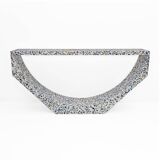 Italian-designed "Arcata" Console Table White Terrazzo Marble by Domus Stud