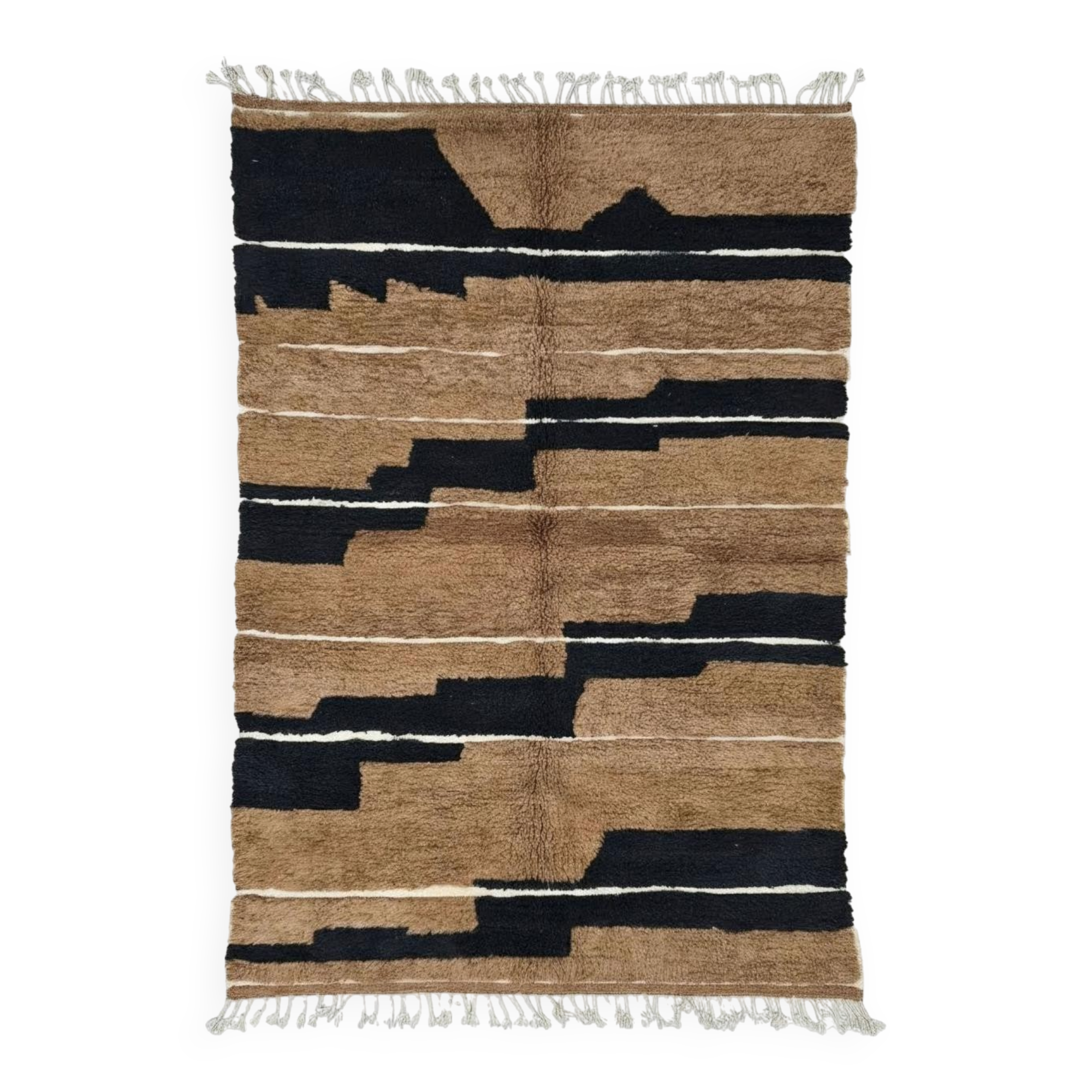 Contemporary brown and black rug - 10.1 x 6.7 ft / 307 x 205 cm