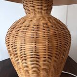 Vintage woven wicker lamp