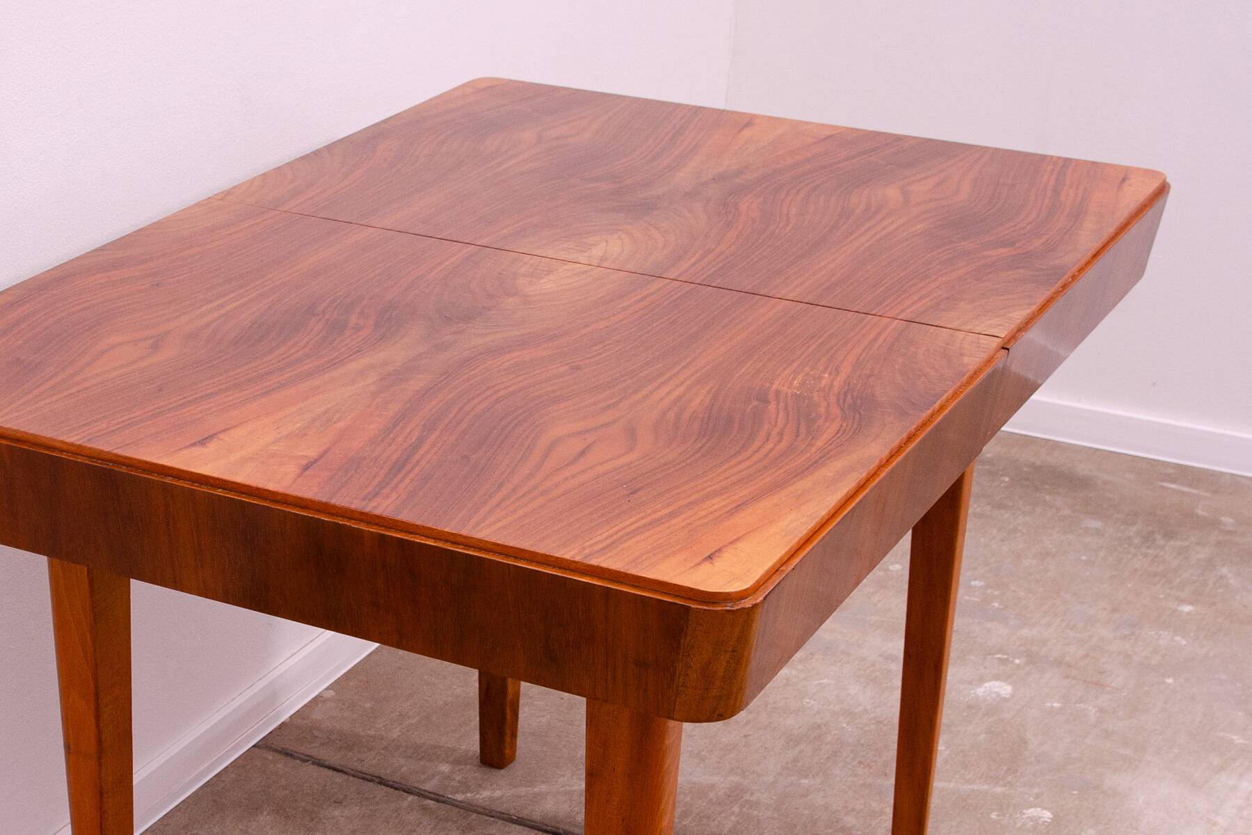 Mid century walnut folding dining table by Setona, 1950s, Czechoslovakia