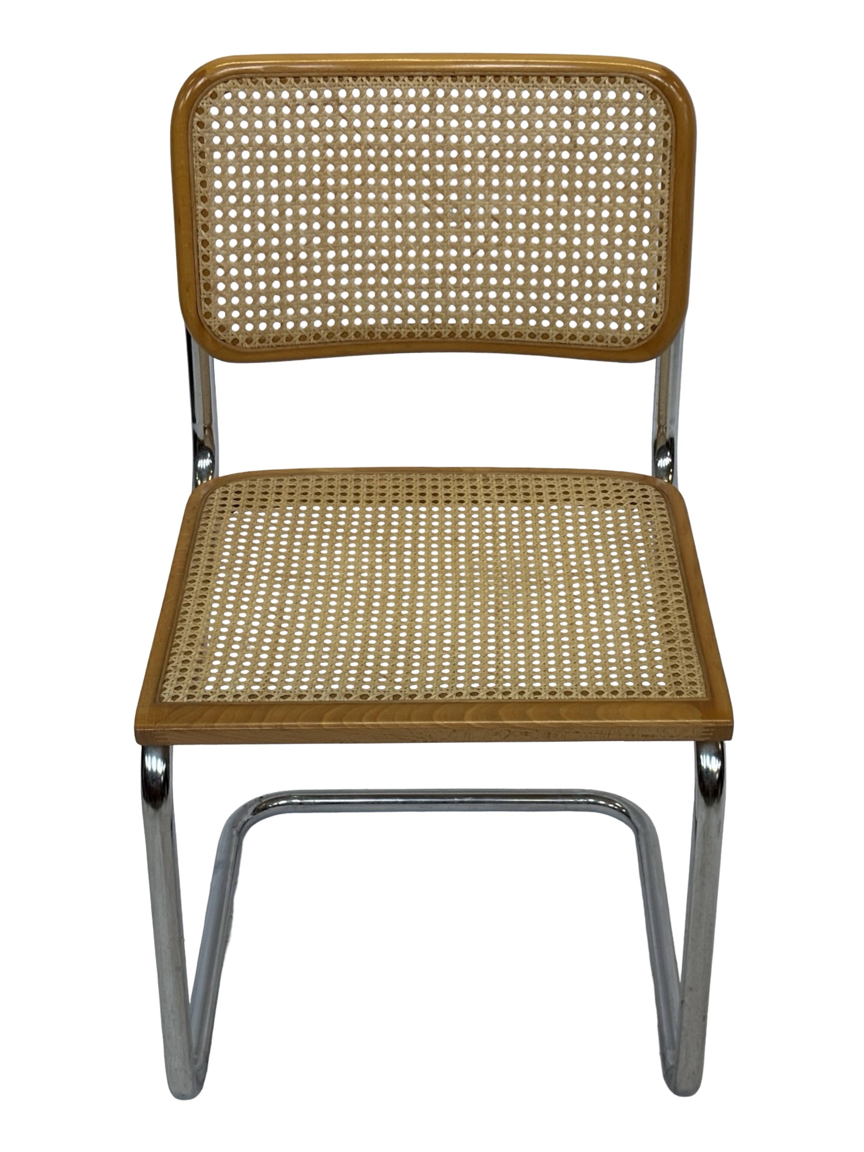 Set of 4 chairs Cesca B32 designed by Marcel Breuer design made in Italy
