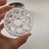 Flower holder tin and glass, 70s