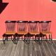 Set of 4 chairs by Sven-Erik Fryklund for Hagafors, Sweden, 1960s.