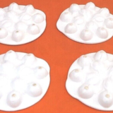 4 dishes / snail plates white ceramic 12 holes