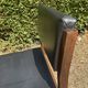 Set of 6 vintage teak chairs with black Skaï.