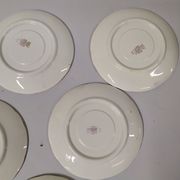 Lot of 6 saucers Sarreguemines digoin eded golden pink flowers