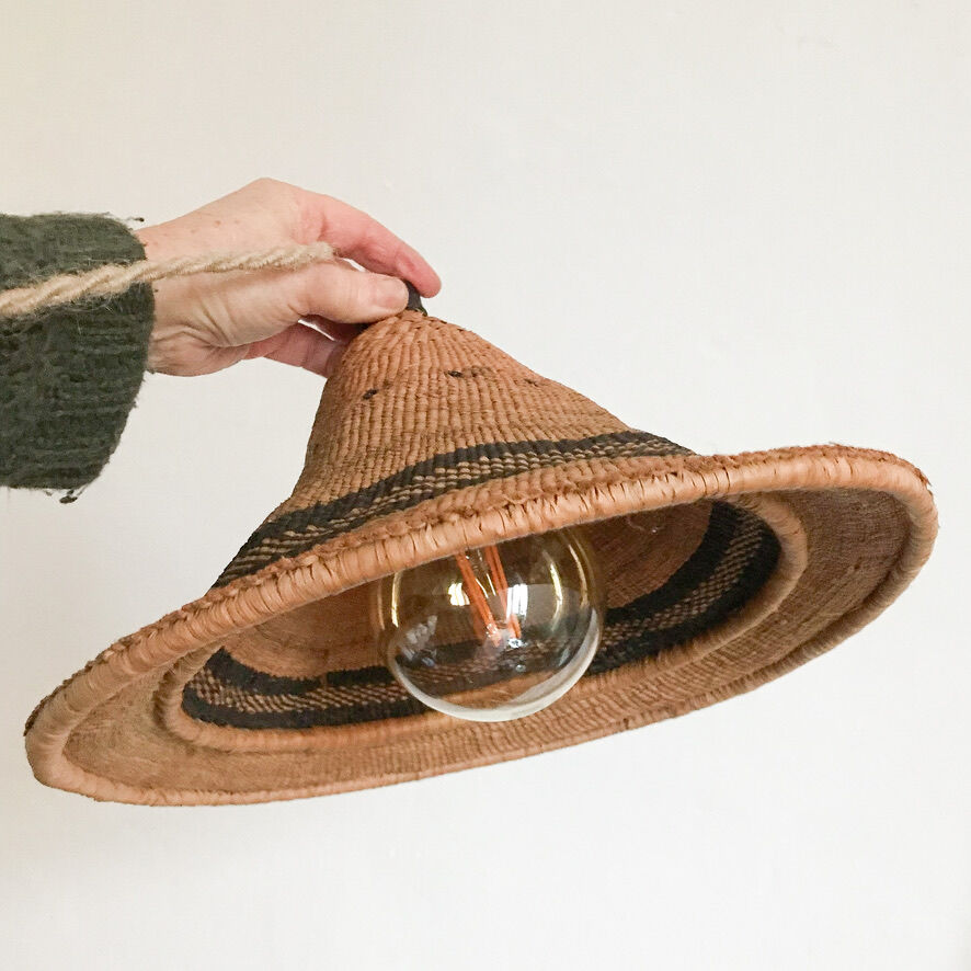 African hat walking lamp