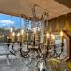 Crystal and bronze chandelier
