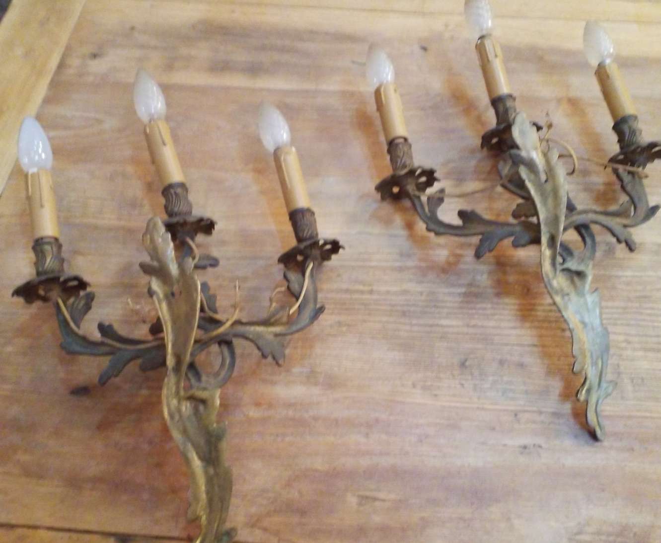 2 wall lamps Louis xv