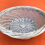 Silver grey woven wicker basket