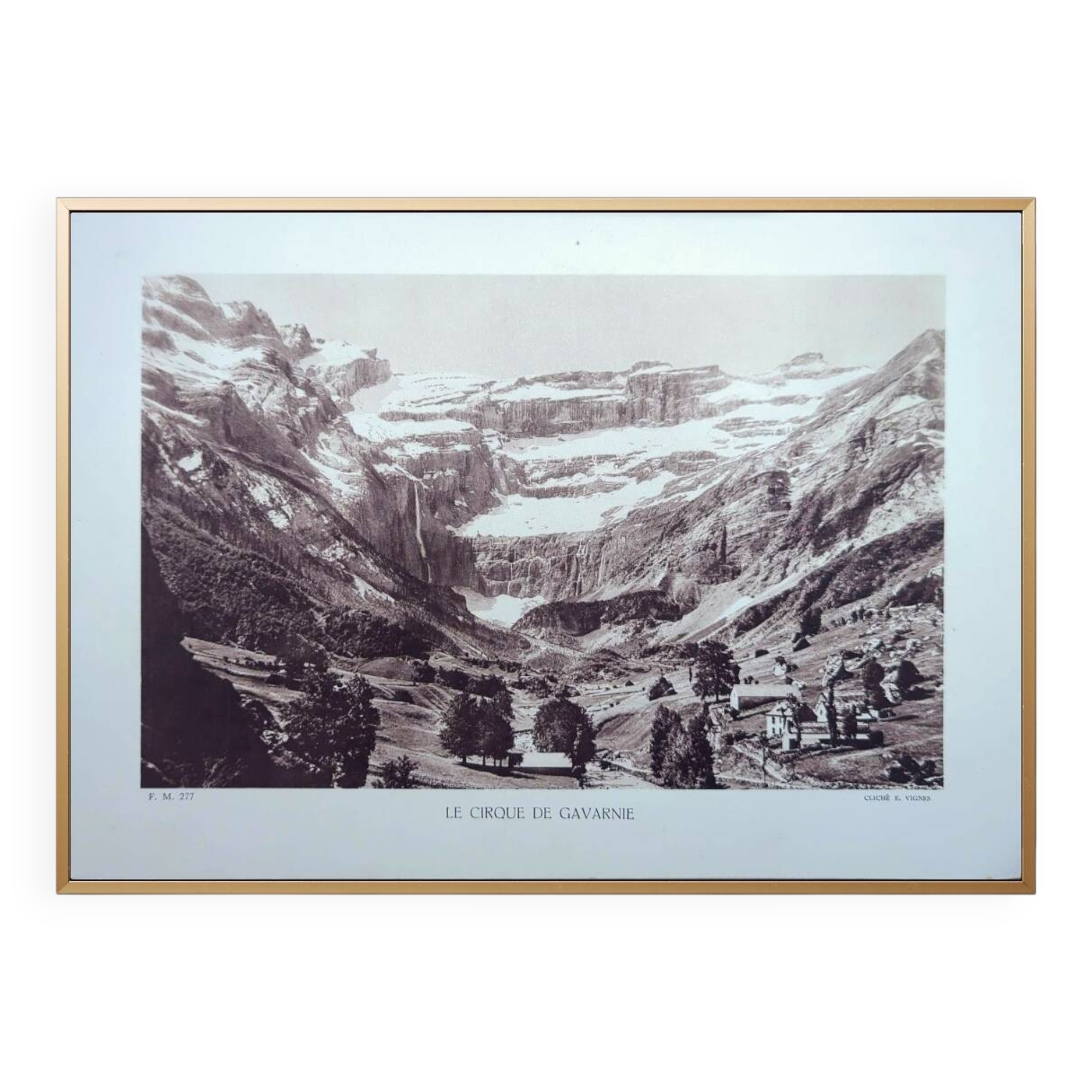 The circus of Gavarnie, Hautes-Pyrénées, photo print from 1937.