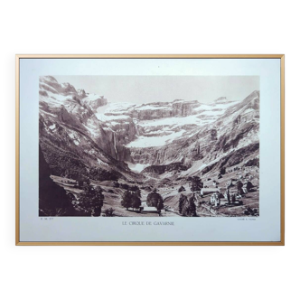 The circus of Gavarnie, Hautes-Pyrénées, photo print from 1937.