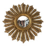 Miroir ancien œil de sorcière en bois doré 62cm