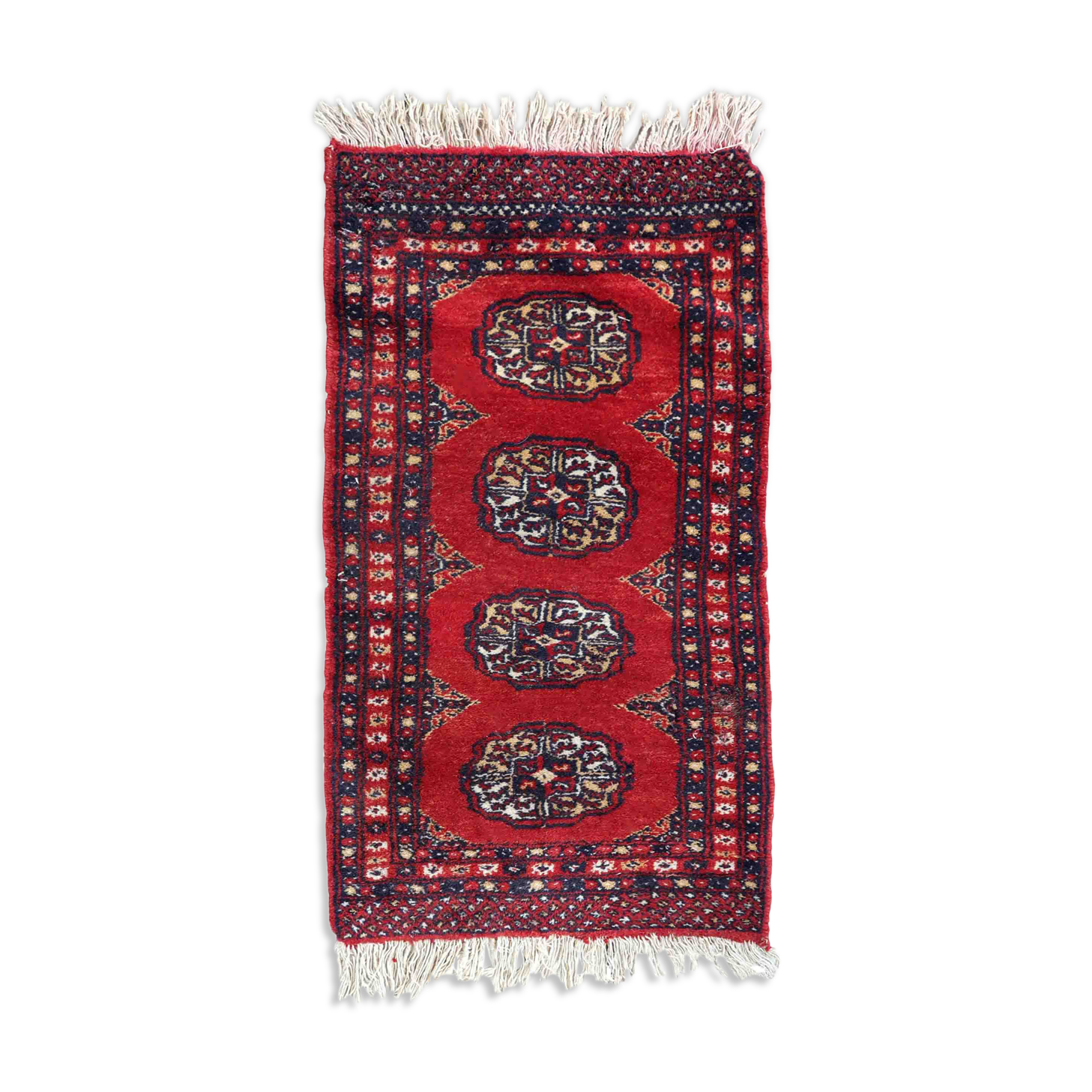 Vintage pakistani carpet lahore handmade 45cm x 86cm) 1970s