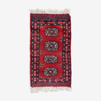 Vintage pakistani carpet lahore handmade 45cm x 86cm) 1970s