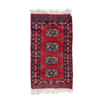 Vintage pakistani carpet lahore handmade 45cm x 86cm) 1970s