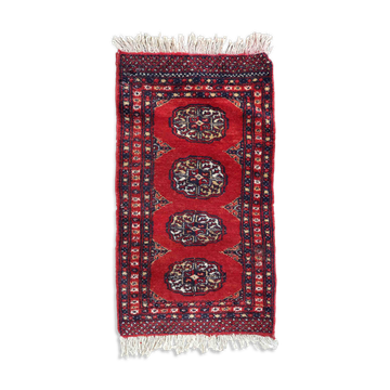 Vintage pakistani carpet lahore handmade 45cm x 86cm) 1970s