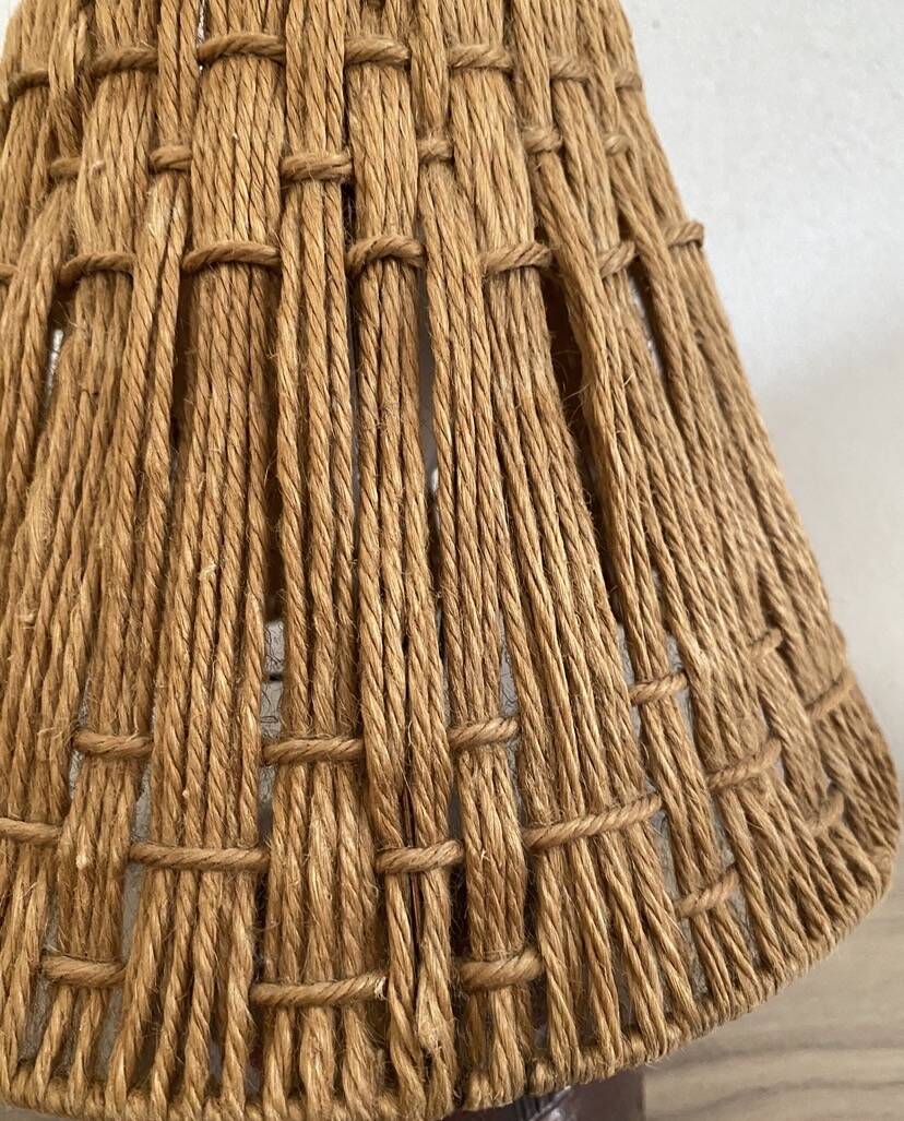 Ceramic lamp, 2M fabric cable, rope shade